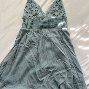 Ocean Drive Women’s Crochet Crinkle Mini Dress Blue